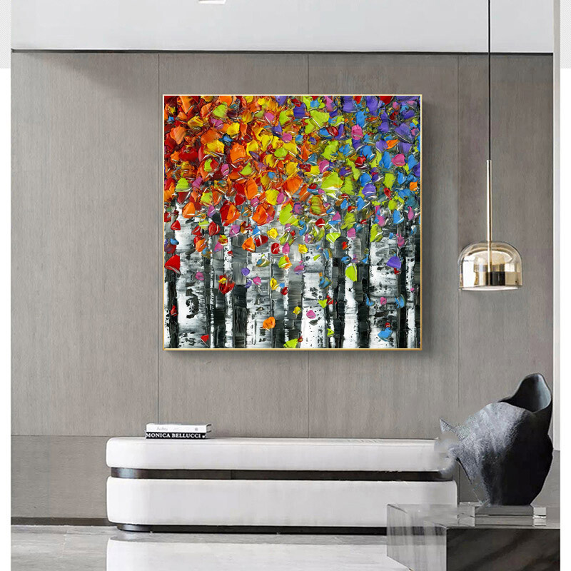 Hand Painted Oil Painting Abstract Landscape Thick Oil Canvas Wall Art Picture