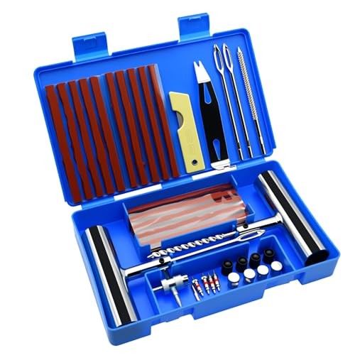 58 Pcs Universal Tire Repair Kit - 68pcs Heavy Duty Tire Plug Kit, Universal