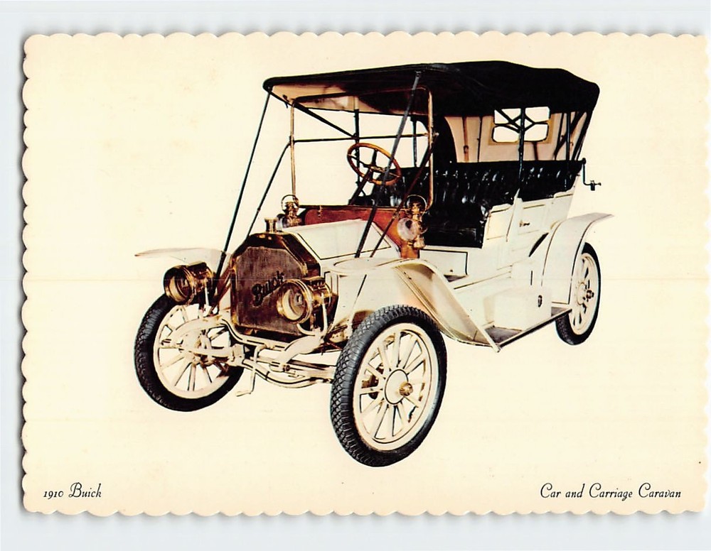 Postcard 1910 Buick Model 10 Touring Car and Carriage Caravan Luray Caverns VA