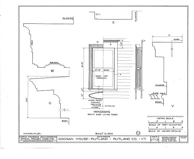 HABS VT,11-RUT,2- (sheet 11 of 17) - Googan House, Rutland, Rutland County, VT