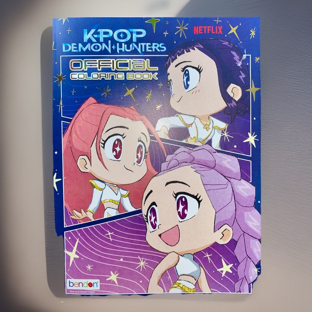 NEW K-Pop Demon Hunters Official Coloring Book (40pgs) Rumi, Zoey, Mira, Derpy