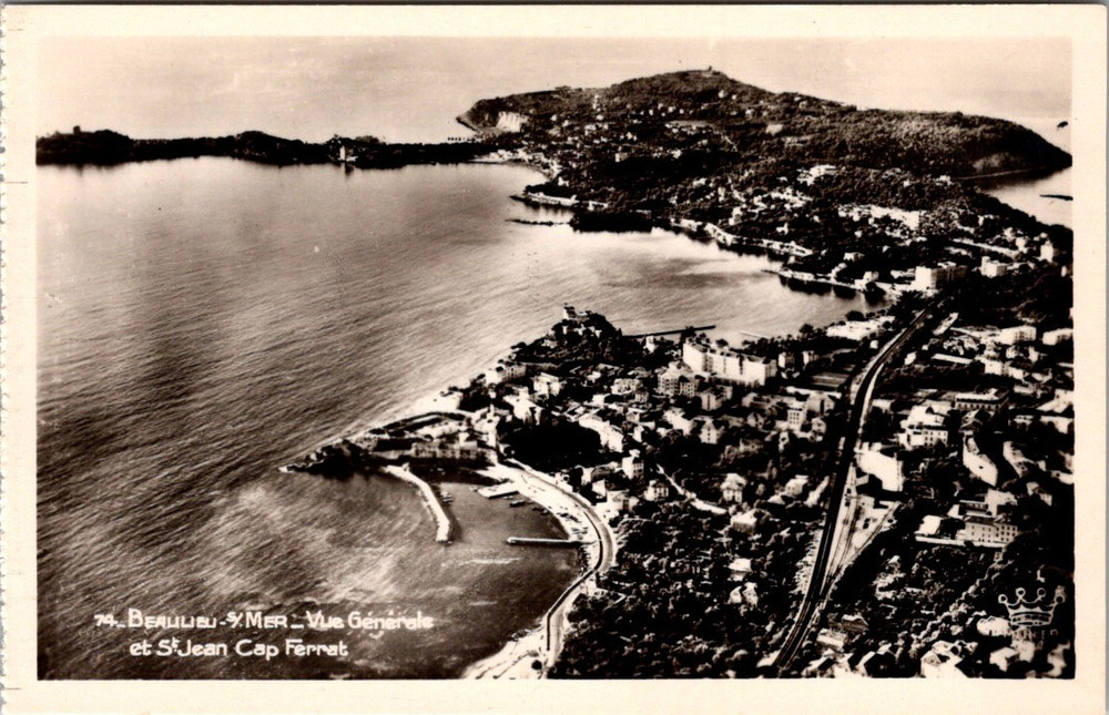 Vintage Aerial Postcard CAP MARTIN FRANCE Vue Générale Éditions d’Art Munier