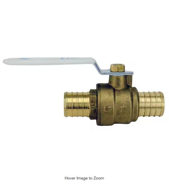 Apollo 1 in. Brass PEX-B Barb Ball Valve.  #1