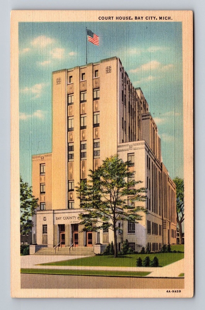 Michigan MI Bay City Court House Vintage Postcard