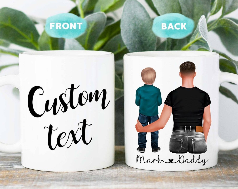 Custom Father Gift Fathers Day Mug Dad With Children Mug Dad With Son Mug