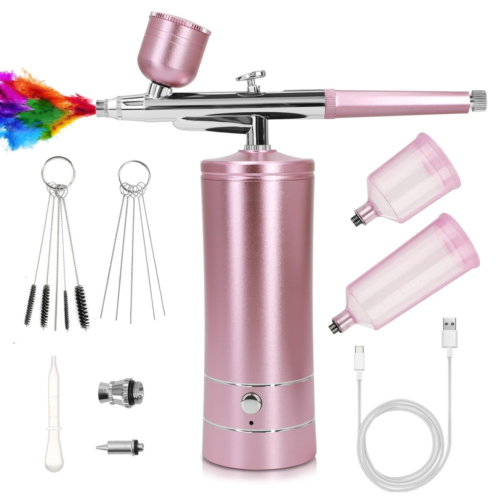 Portable Airbrush Kit with Compressor High Pressure Rechargeable Air Gun