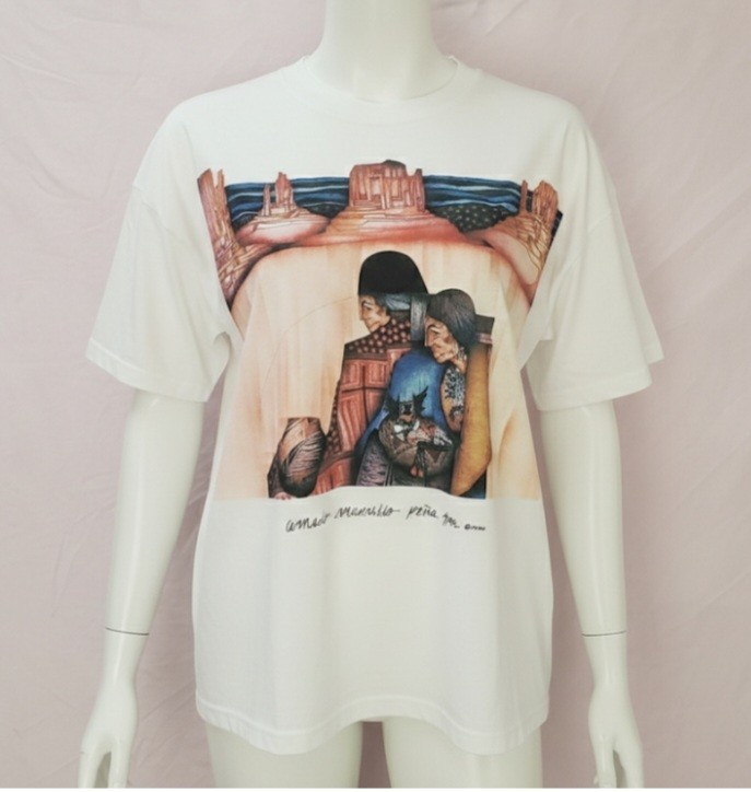 Vintage 1990 Amado Pena Artwear T-Shirt Size M 100% Combed Cotton Southwest Art