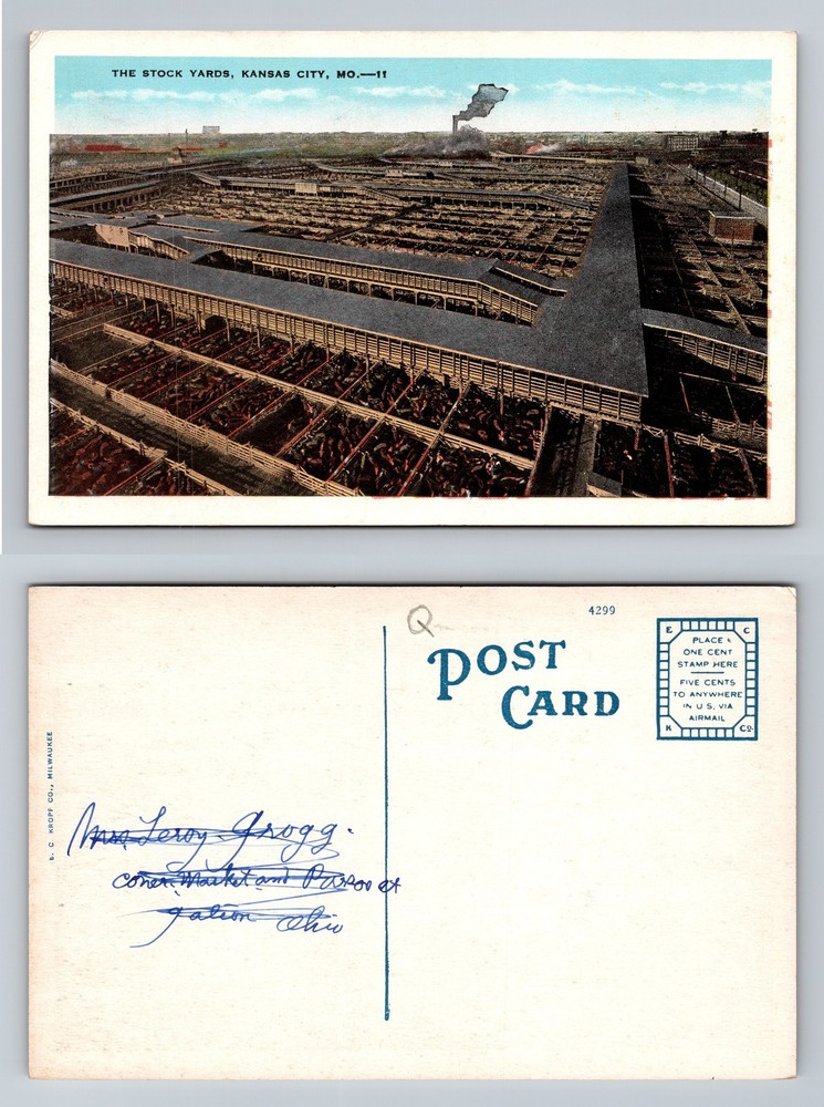 Kansas City, MO-Missouri Stock Yards Industrial Livestock Pens, Vintage Postcard
