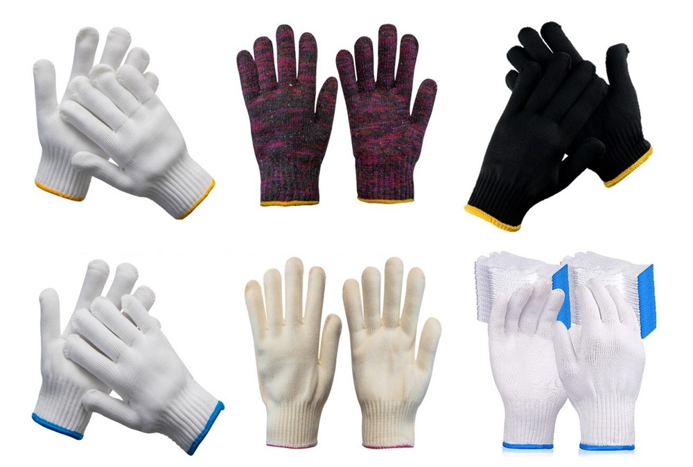 60 Pairs String Knit Durable General Purpose Thick Cotton & Nylon Work Gloves