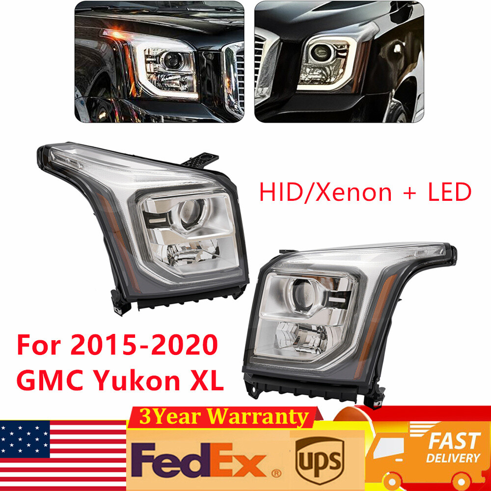 2015-2020 GMC Yukon XL HID Xenon LED Headlight Pair Left and Right