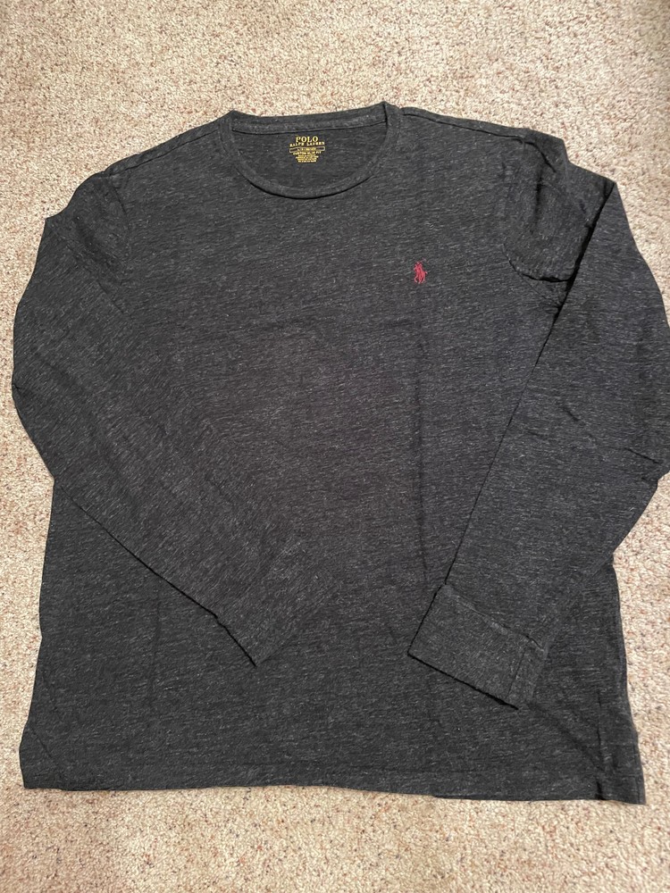 Polo Ralph Lauren long sleeve T-shirt men's size large dark gray color.