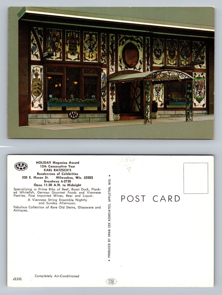 Milwaukee, WI-Wisconsin, Karl Ratzsch's German Decor View Vintage Postcard