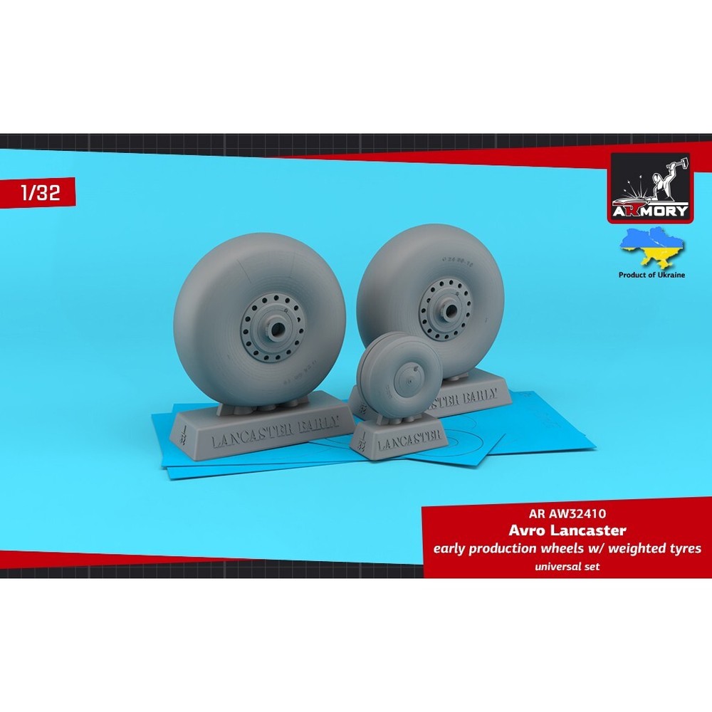 Armory Models AR AW32410 1:32 Avro Lancaster wheels early type w/ weighted tyres