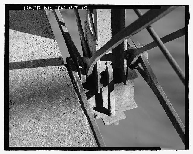 14. Bottom chord connection, south side - Sulphur Fork Creek Bridge, Spanning