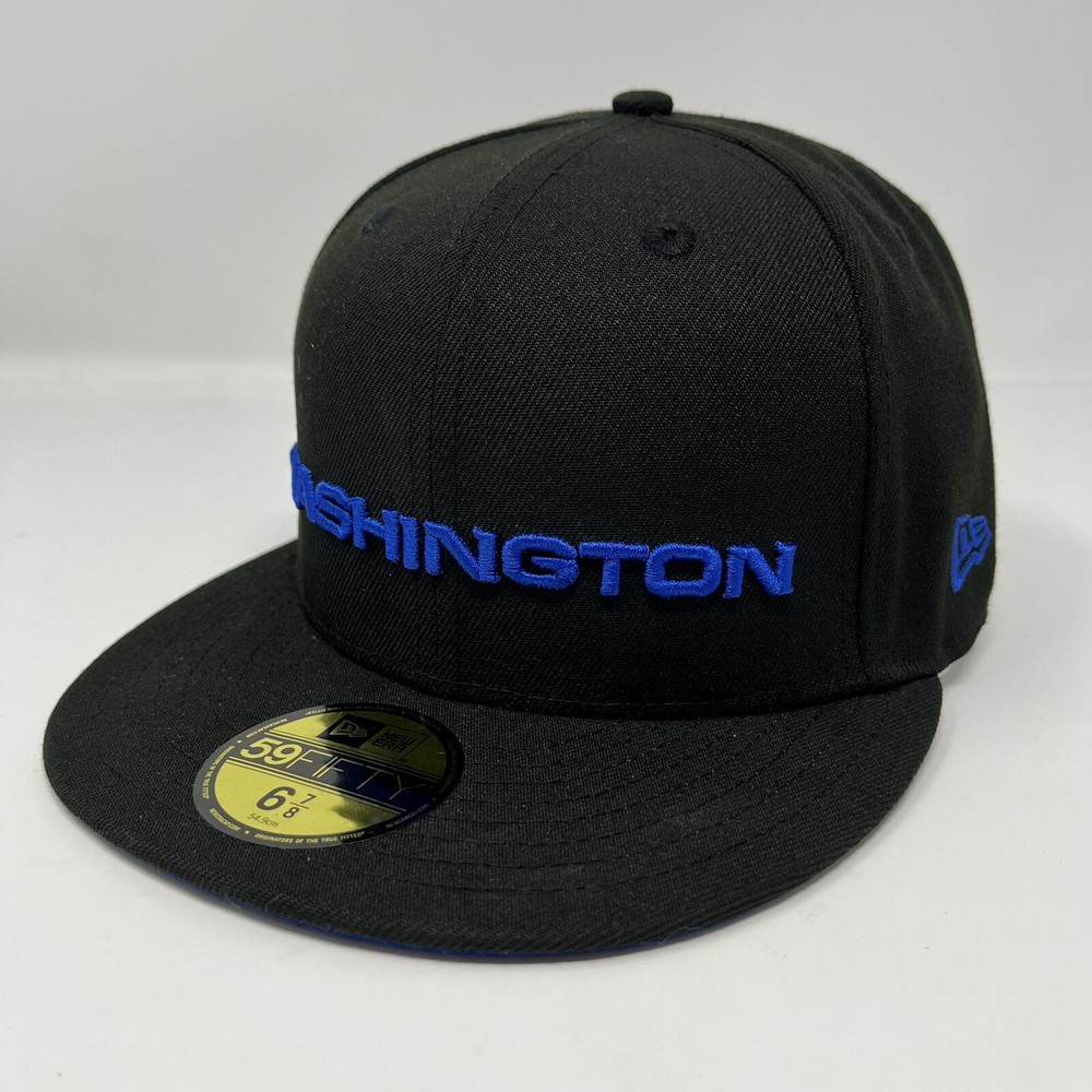 New Era 59FIFTY Washington Football Team Hat Cap Fitted Mens Size 6 7/8 Black
