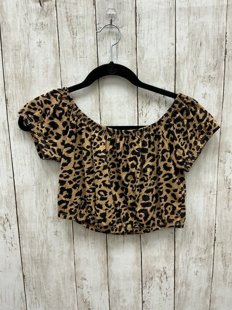 Hollister Leopard Off Shoulder Crop Top Small 0417-33