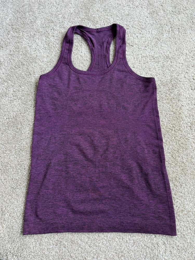 Women’s Size 6 Heathered Purple Swifty Tech Racer Back Tank Top