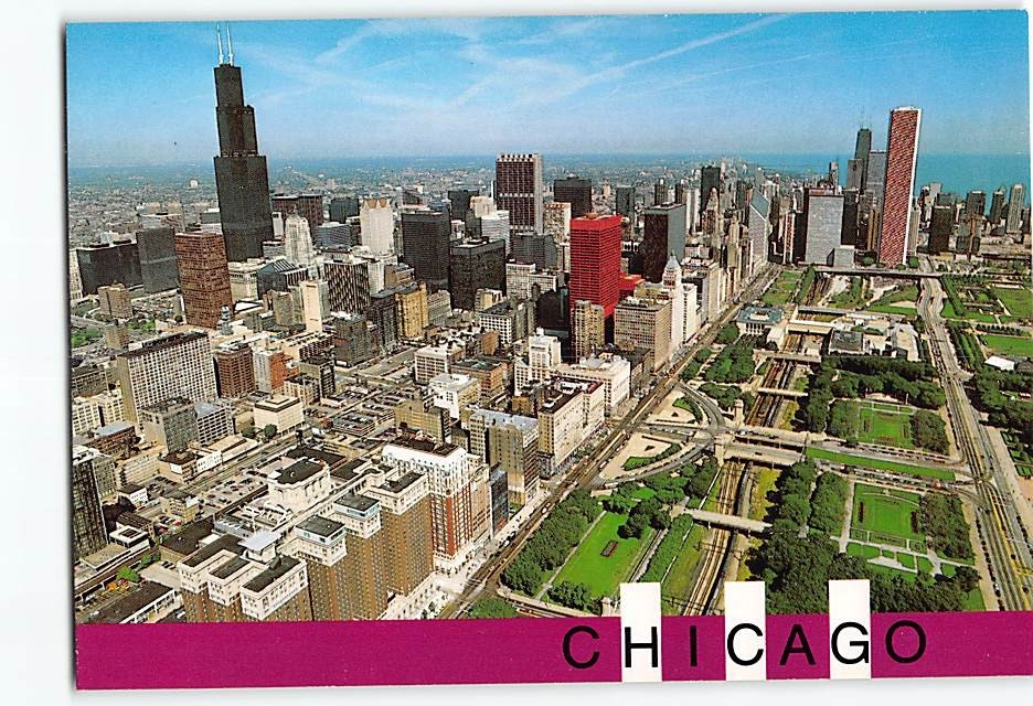 Postcard Aerial View Chicago Illinois USA