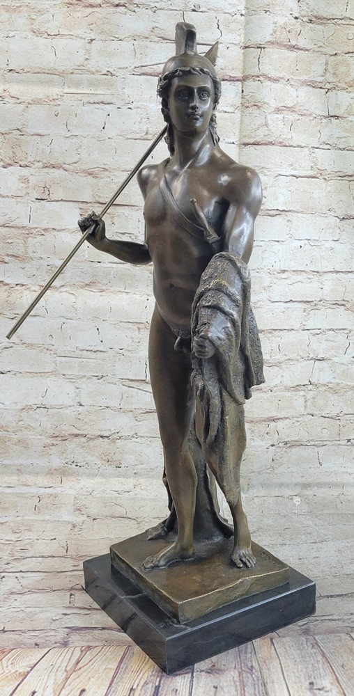 Westward Large Nude Bronze Copper Marble Golden Fleece Man Sculpture Figurine