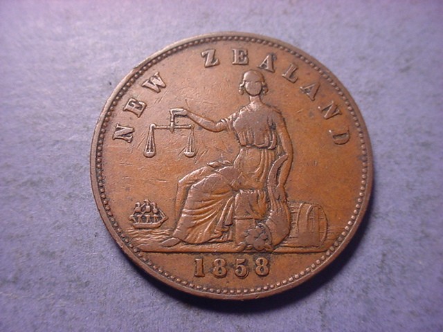 New Zealand Token 1/2 Penny 1858 H. Ashton #7828