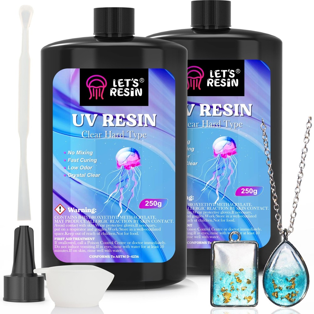 Upgraded 500g Crystal Clear UV Resin Hard Low Odor Ultraviolet Epoxy