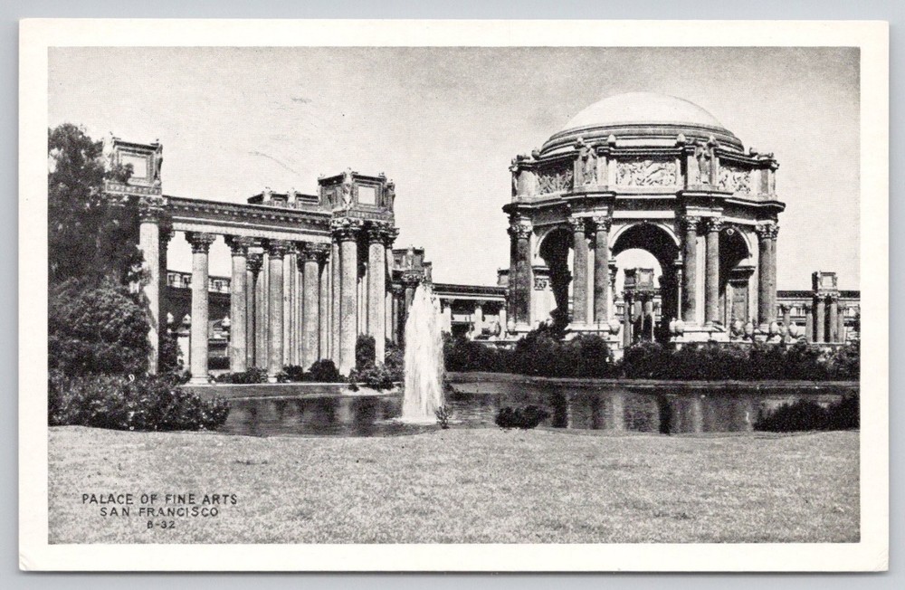 Palace of Fine Arts San Francisco California Vintage Postcard B-32