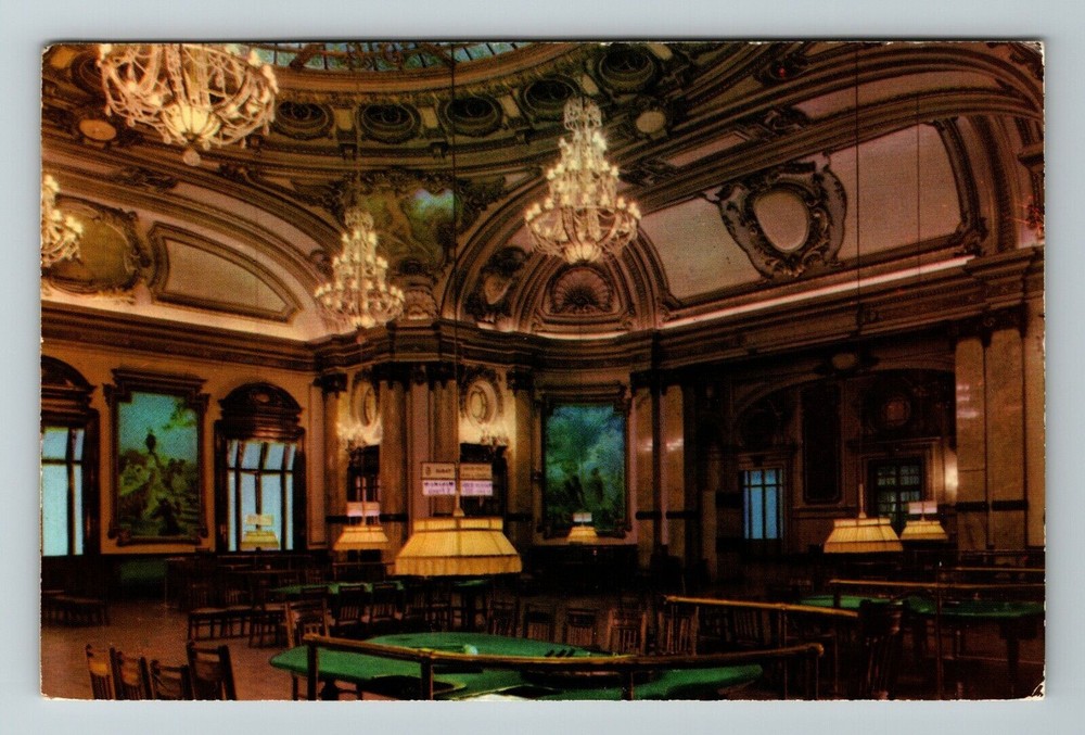 Monte Carlo-Monaco, Interior Casino, Advertising, Vintage Postcard