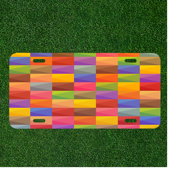 Personalized Custom Car License Plate with Modern Abstract Geometric Design Background