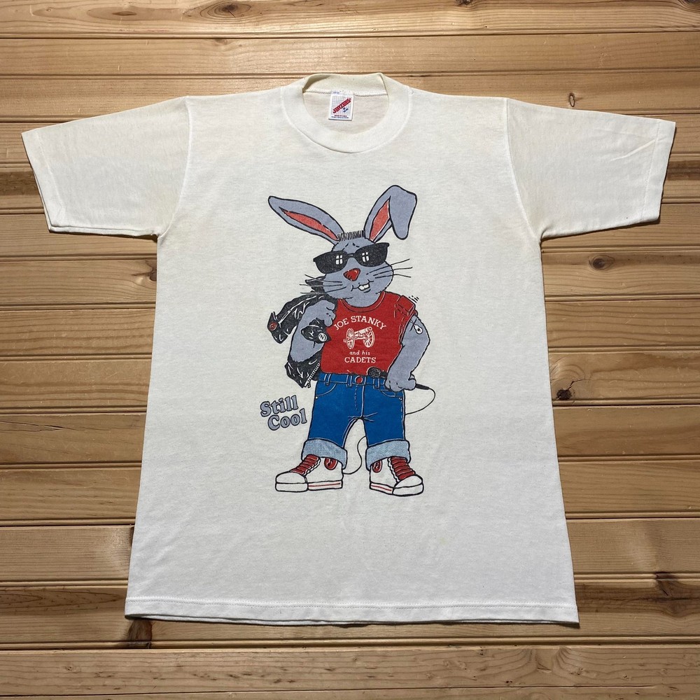 Vintage 80s Joe Stanky And His Cadets Rabbit Still Cool Graphic Shirt USA Medium