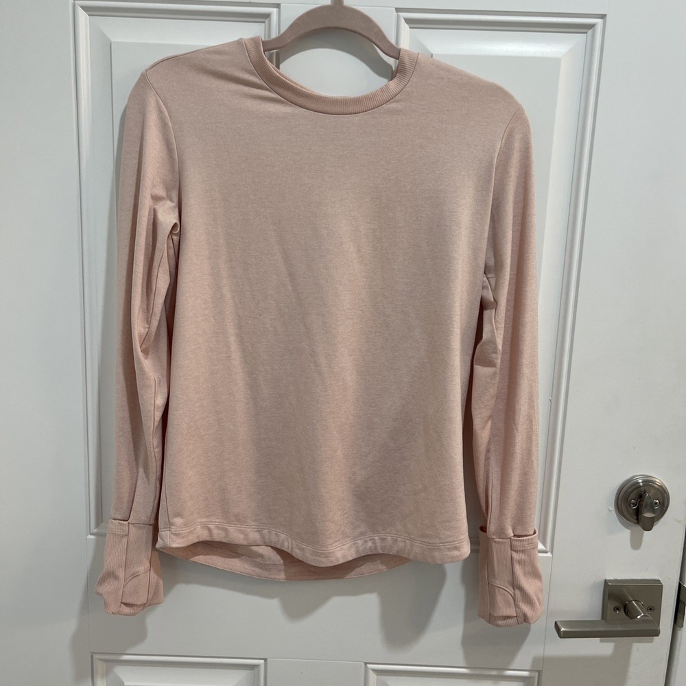 Athleta Girls Pink Crew Neck Long Sleeve Light Pink Shirt Size XL 14