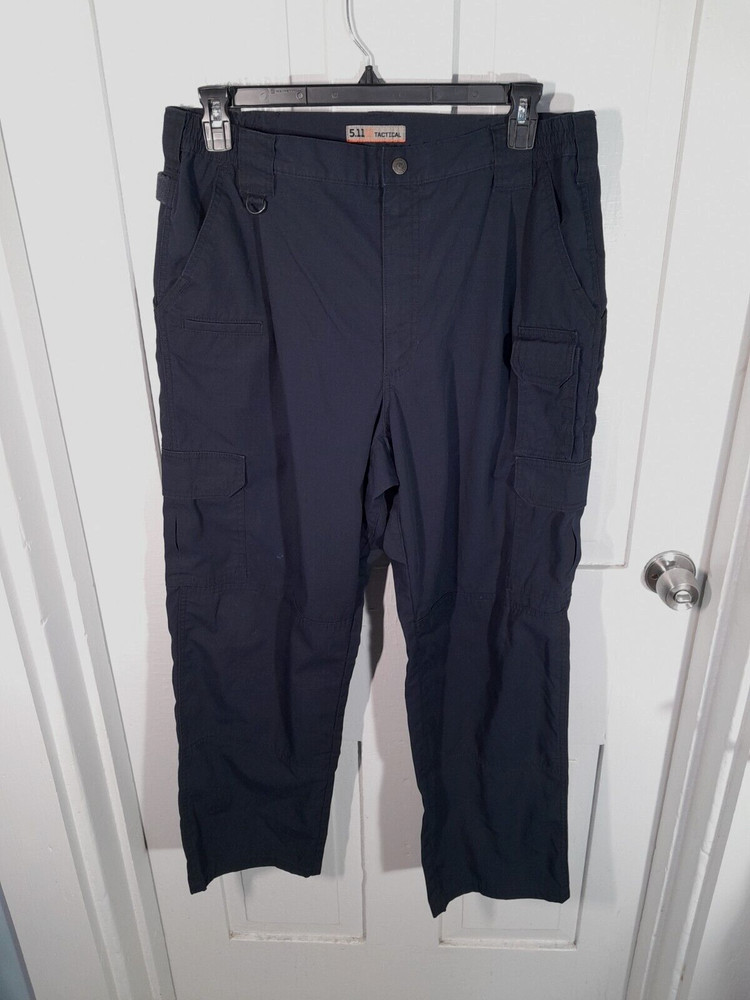 5.11 Tactical Mens Pants Sz 38x34 (36x30) Navy Cargo Utility Elastic Workwear