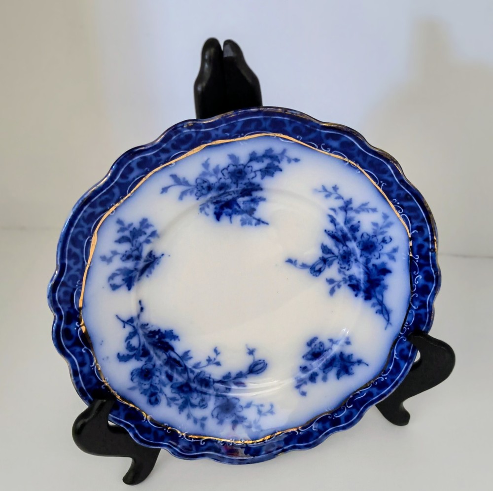 Antique Flow Blue Salad Plate 8 5/8