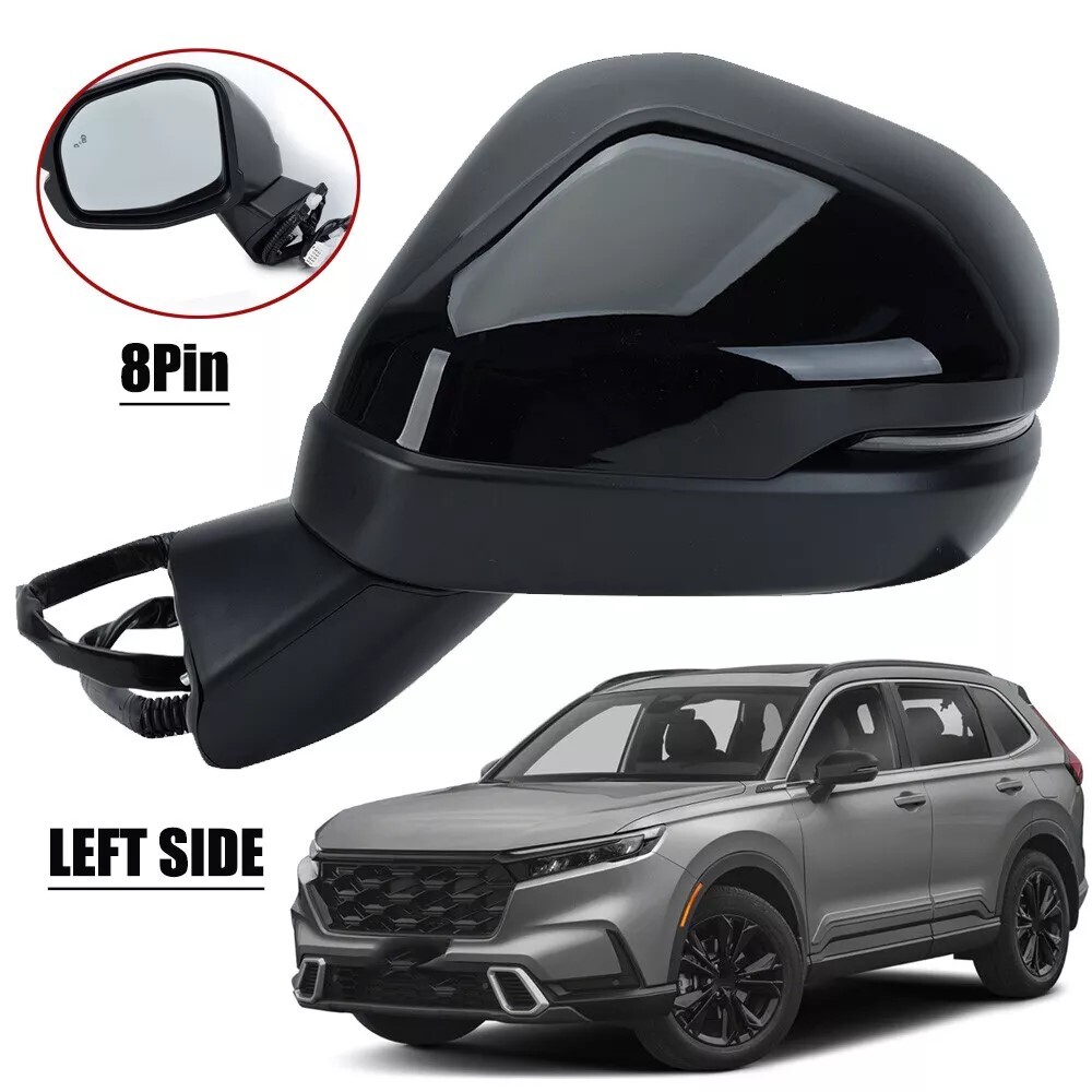 2023-2024 Honda CRV Left Driver Side Mirror with Blind Spot & Heated 8-Pin Black