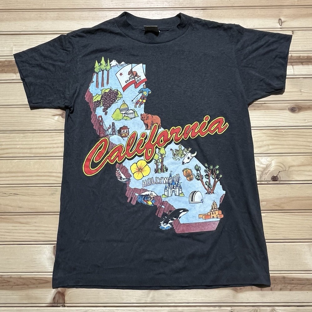 Vintage 90s California State Destination Hotspot Art Shirt Size Small