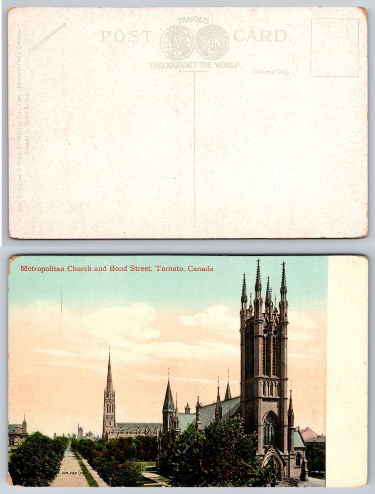 Metropolitan Church Bond Street Toronto Canada Postcard