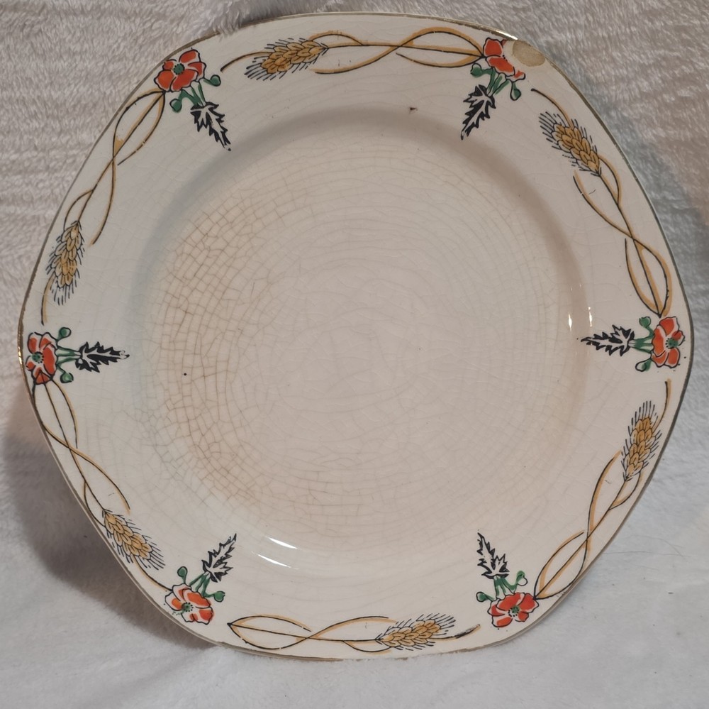 Haviland Floral Rim Ceramic Round Plate, White/Multicolor, Printed Backstamp