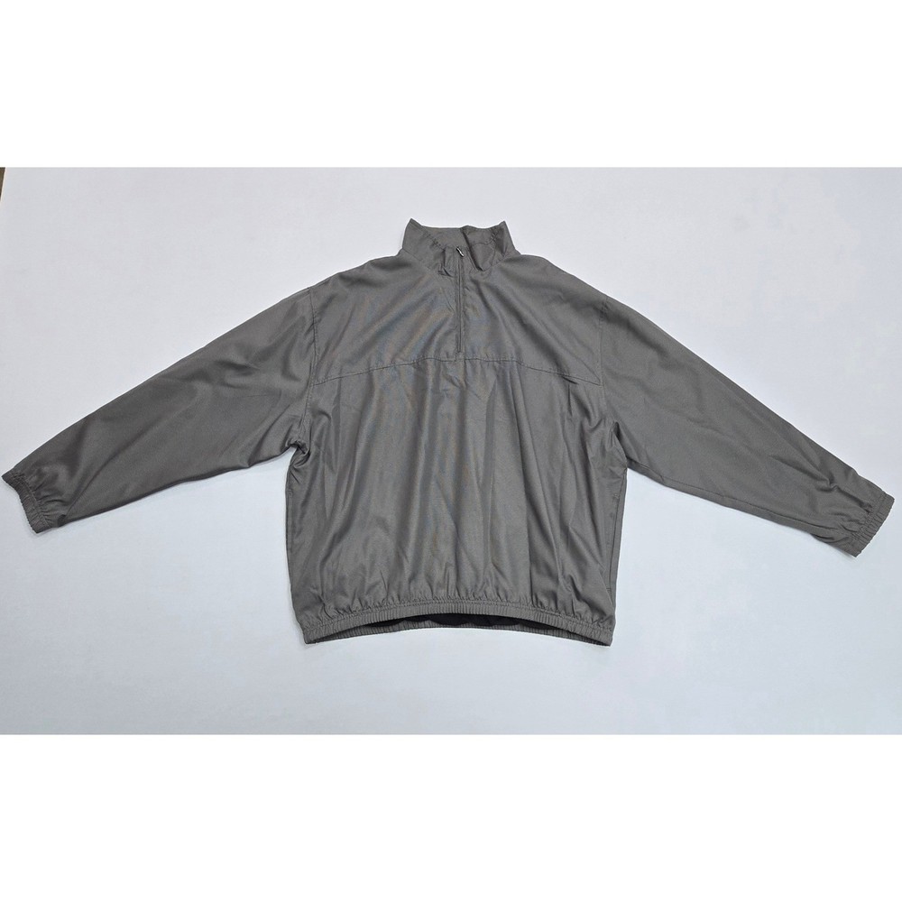 PGA Tour Mens XL Gray Quarter Zip Windbreaker Mesh Lined Golf Jacket Pullover