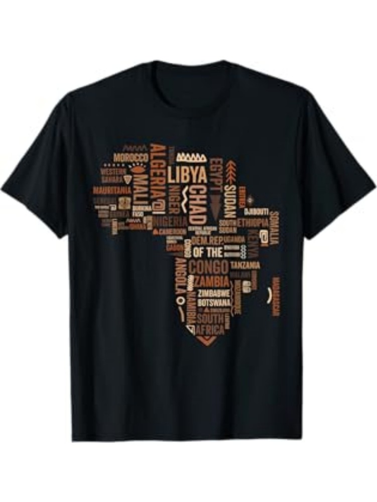 Africa Map Countries Black History Pride African American T-Shirt