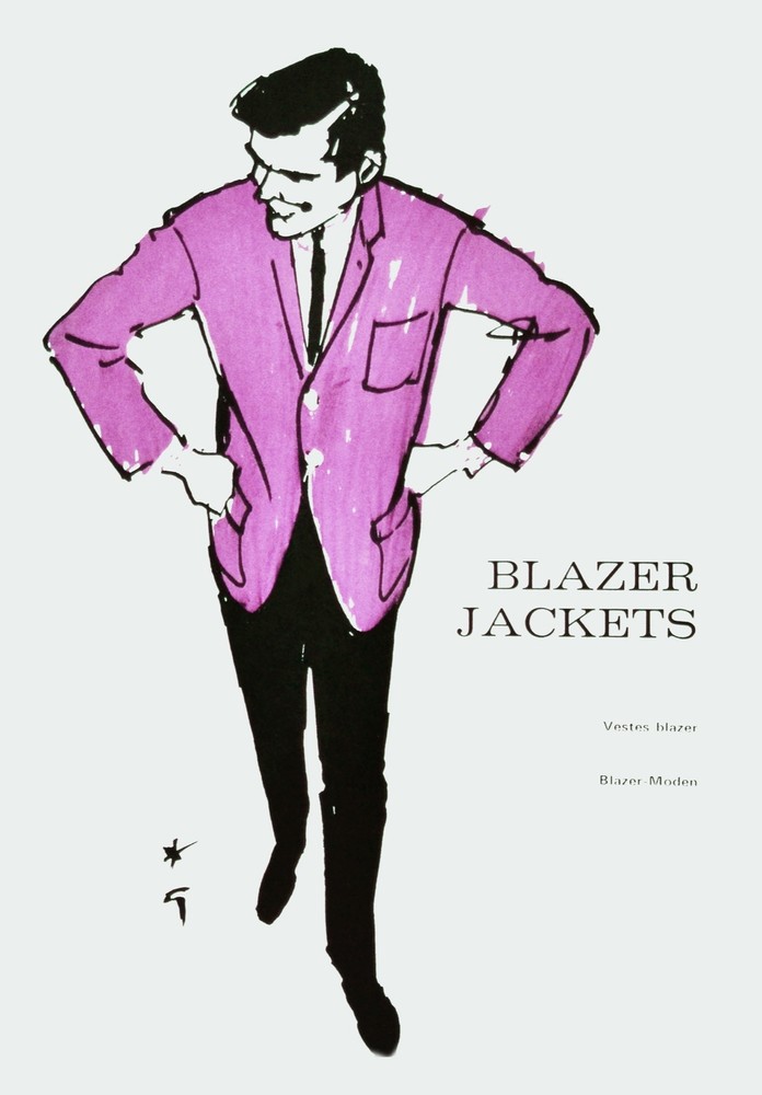 Decoration poster.Interior design Art.Retro fashion men.Pink jacket.6305