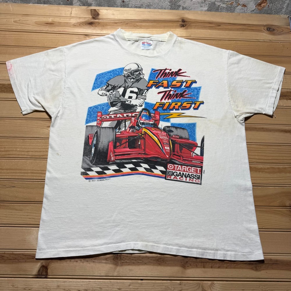 Vintage 90s Target Chip Ganassi Racing Think Fast Think First Shirt USA Size XL