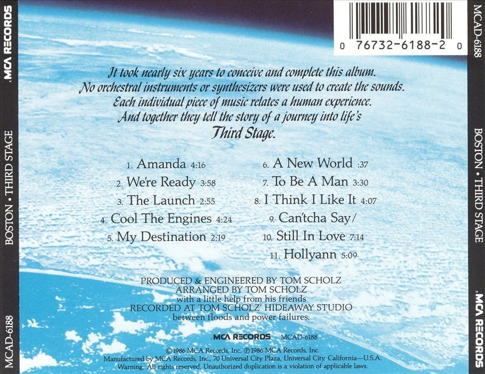 Boston Third Stage New Cd