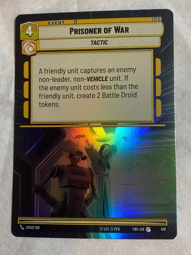 STAR WARS UNLIMITED TCG ToR PRISONER OF WAR Unc HYPERSPACE Foil