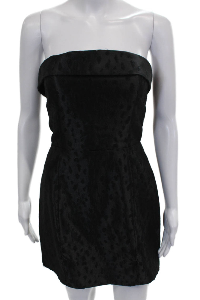 Reformation Women Black Animal Print Bodycon Dress Square Neck Size 2Free Shipping in US $100+ Orders | $6.95 Orders Below