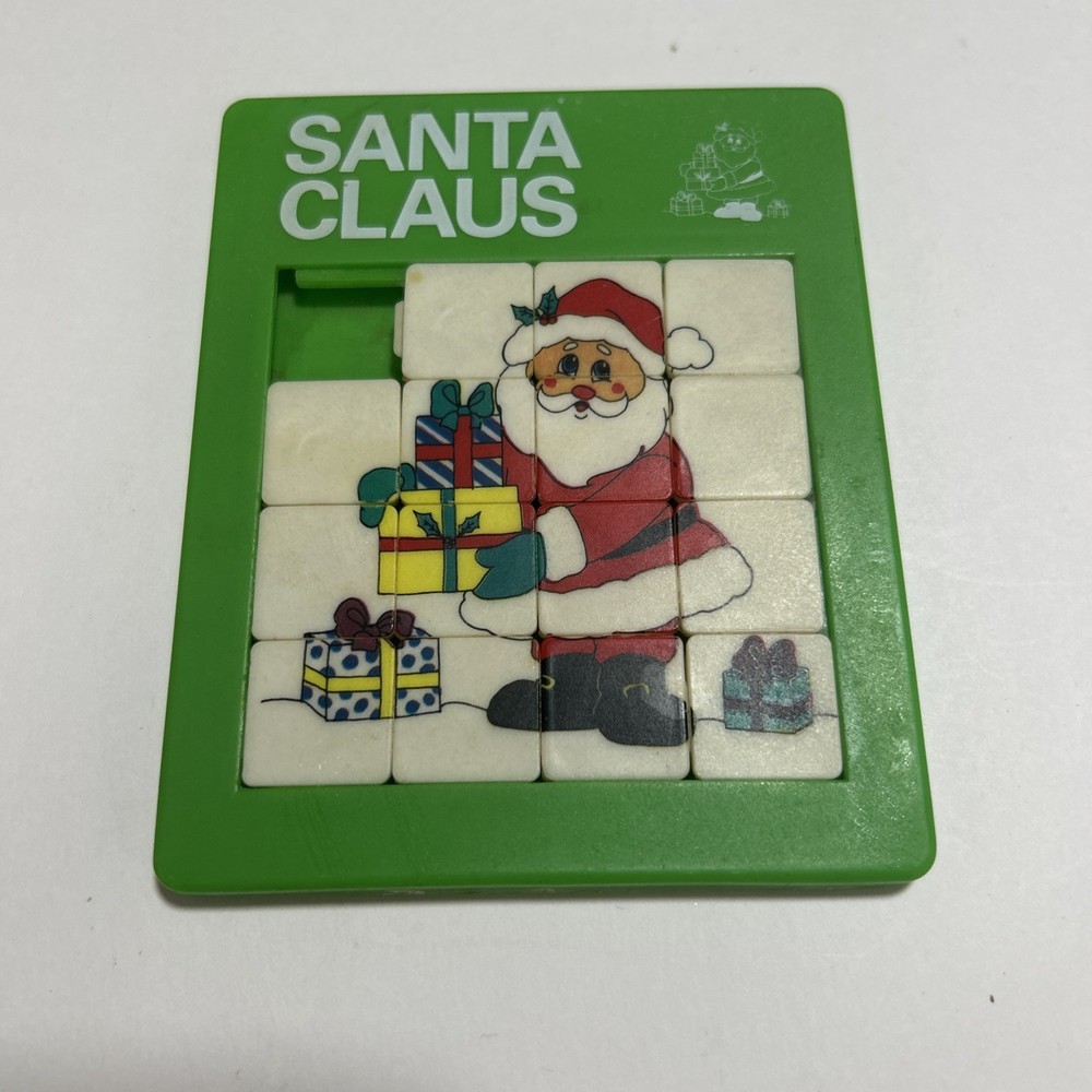 Vintage Fun World Christmas Slide Puzzle Santa Claus Packages Gifts Presents