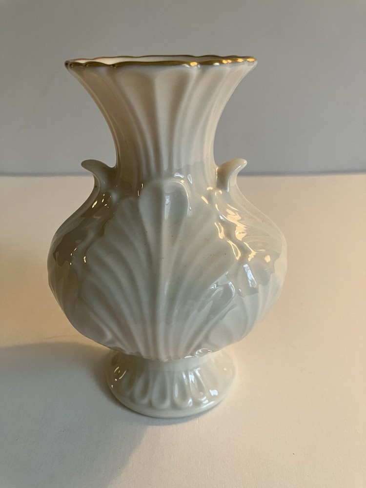 Vintage Lenox Bud Vase Elfin Collection Gold Trim Embossed Detail 4.5