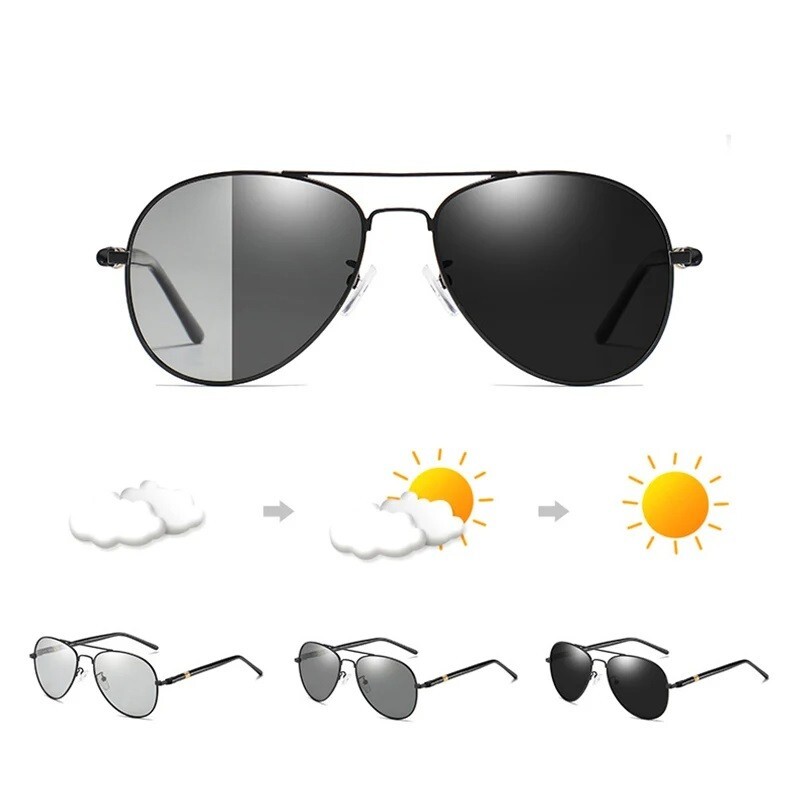 Gafas De Sol Fotocromáticas Aviación Lentes Polarizada Camaleón Aviador Conducir