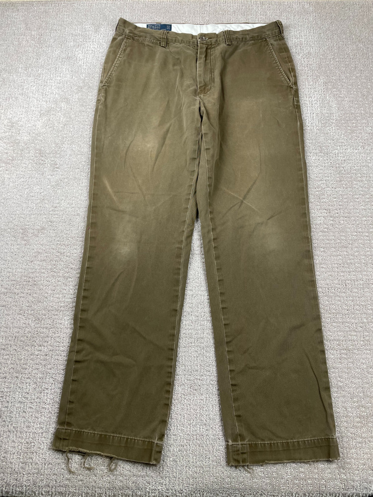 Polo Ralph Lauren Preston Pants Mens 36x34 Straight Leg Tan Chino Casual Preppy