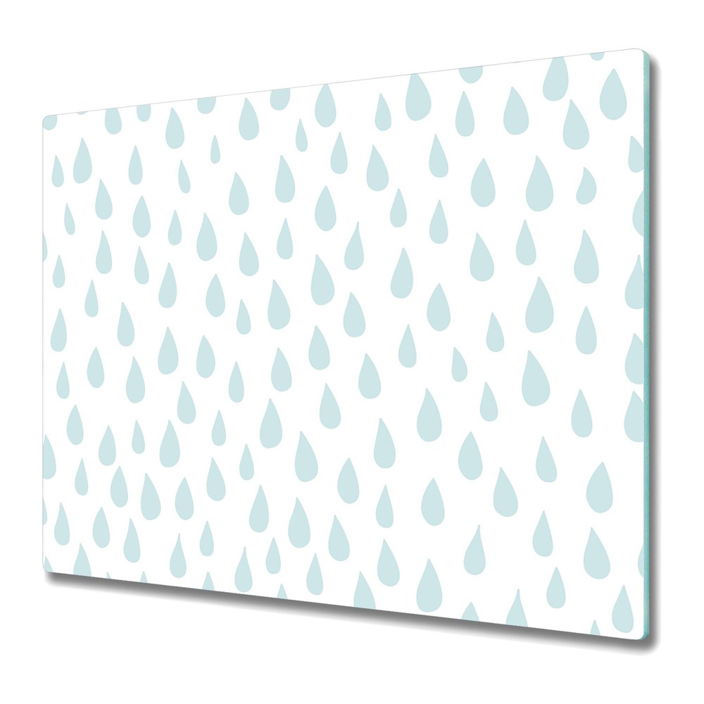 Glass Cutting Board Worktop Saver Rainy Rain drop art Watercolour 60x52