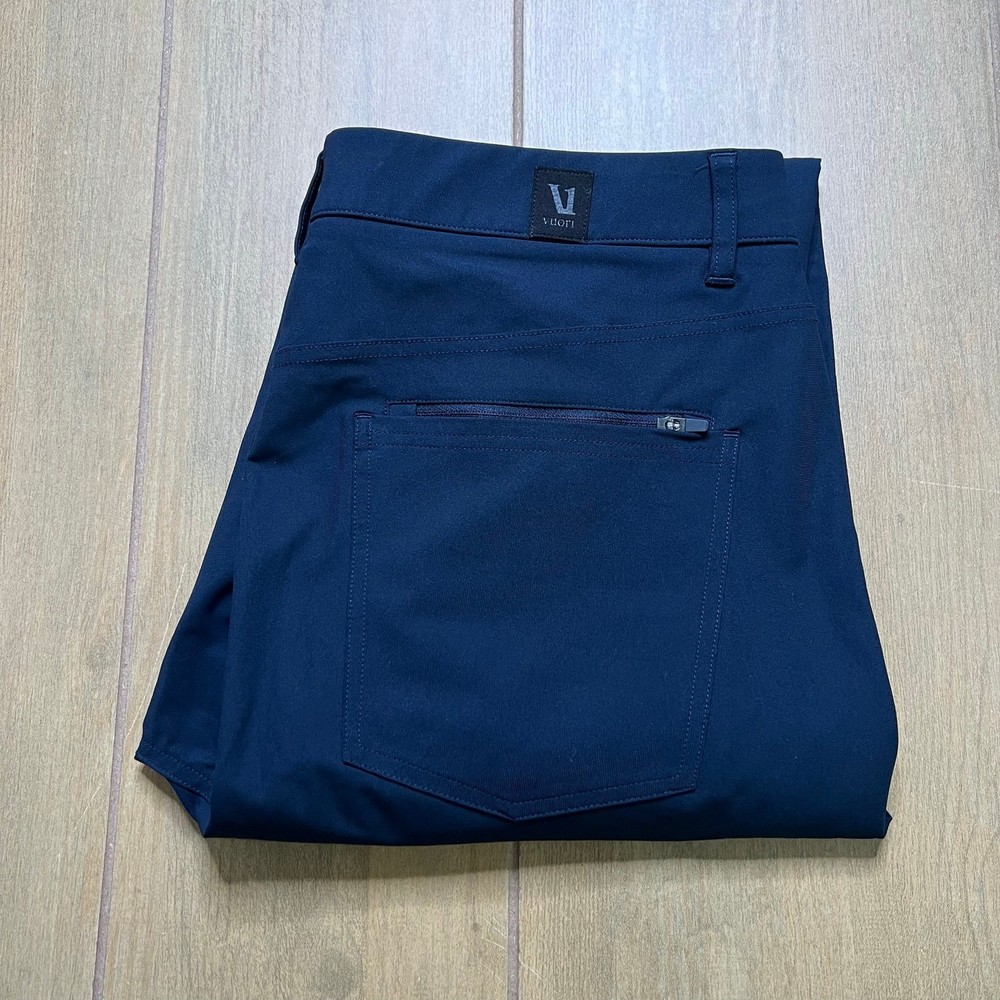 Vuori Pants Mens 34 Navy Blue Performance Stretch Athletic Casual Travel