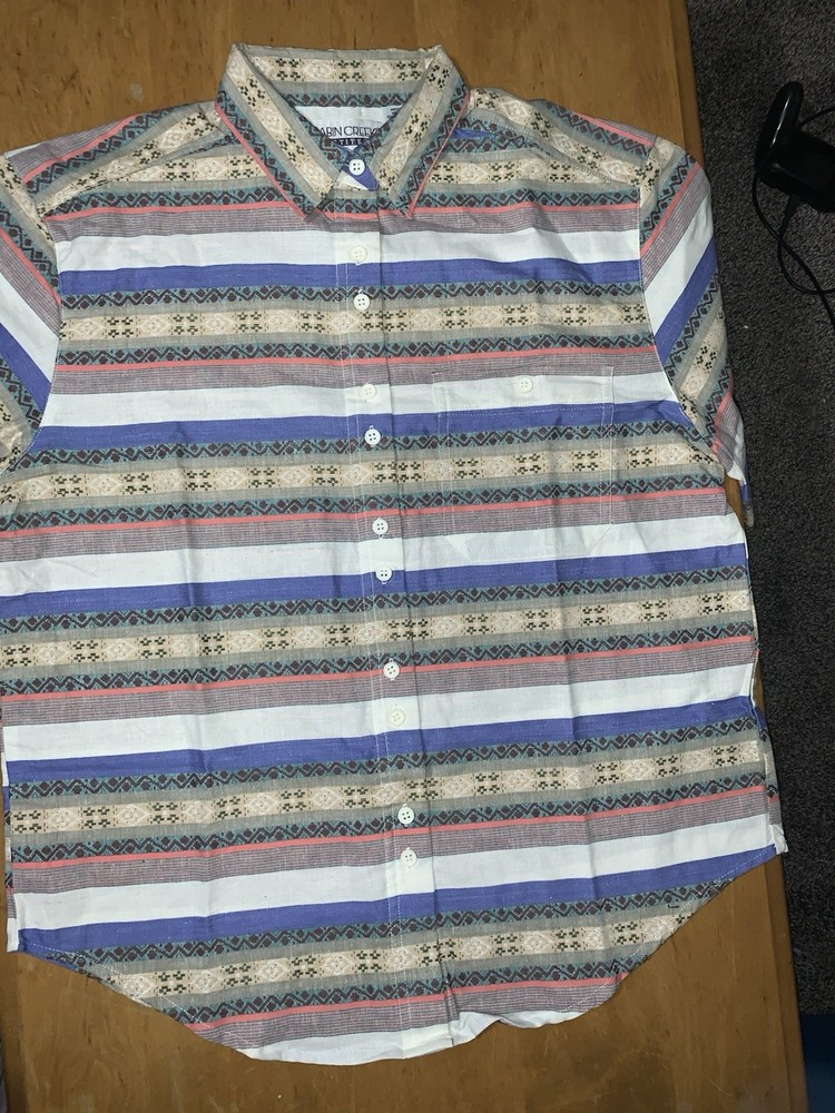 Vintage 90s Cabin Creek Western Aztec Shirt Womens Petite Medium